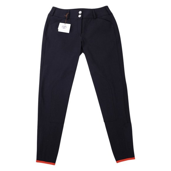 Hermes Pants - Hermes Swing Dressage Breeches Pant Black / Orange Trim 38 / 4